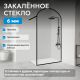 Душевая перегородка ABBER Immer Offen AG64100BN 100 см профиль чёрный стекло прозрачное