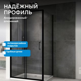 Душевой уголок ABBER Schwarzer Diamant AG30120B5-S100B5 120x100см профиль чёрный стекло прозрачное