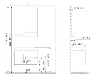 Зеркало ORKA 3000858 Galia 60x100 Lidya с подсветкой