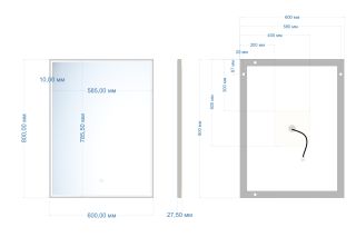 Зеркало с подсветкой ABBER See AG6108S-0.6 60см Зеркало с подсветкой ABBER See AG6108S-0.6 60см