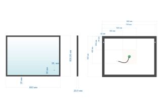Зеркало с подсветкой ABBER See AG6110SCL-0.8 80см чёрный Зеркало с подсветкой ABBER See AG6110SCL-0.8 80см чёрный