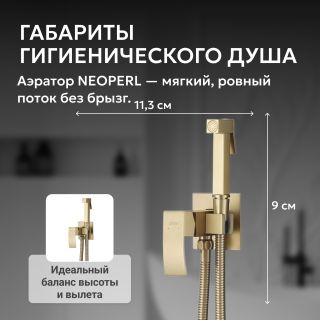 Гигиенический душ со смесителем ABBER Daheim  AF8625G золото матовое