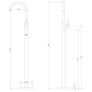 Напольный смеситель для раковины ABBER Wasser Kreis AF8141NG оружейная сталь