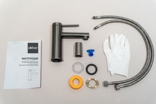 Смеситель для раковины ABBER Emotion AF8810NG оружейная сталь