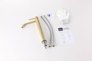 Смеситель для раковины ABBER Wasser Kreis 316 AF8111BG-L золото брашированное