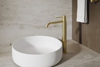Смеситель для раковины ABBER Wasser Kreis 316 AF8111BG-L золото брашированное
