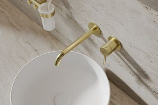 Смеситель для раковины ABBER Wasser Kreis 316 AF8112BG-M золото брашированное