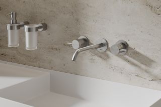 Смеситель для раковины ABBER Wasser Kreis 316 AF81123BST-L сталь брашированная