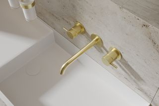 Смеситель для раковины ABBER Wasser Kreis 316 AF81123BG-L золото брашированное