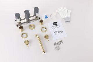 Смеситель для раковины ABBER Wasser Kreis 316 AF81123BG-L золото брашированное