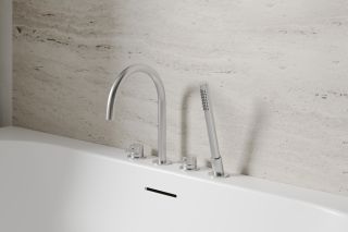 Смеситель на борт ванны ABBER Perfekte 316 AF8113BST брашированная сталь