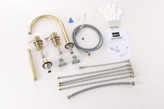 Смеситель на борт ванны ABBER Wasser Kreis AF8113BG брашированное золото