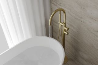Напольный смеситель для ванны ABBER Wasser Kreis AF8115BG брашированное золото