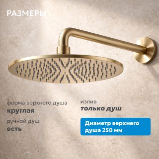 Душевой комплект ABBER Wasser Kreis 316 AF8118BG брашированное золото