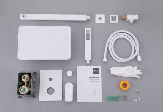 Душевой комплект ABBER Weiss Insel AF8018FW белый матовый
