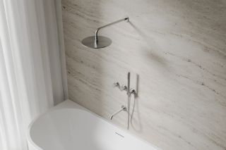 Душевой комплект ABBER Wasser Kreis 316 AF8150BST с термостатом брашированная сталь