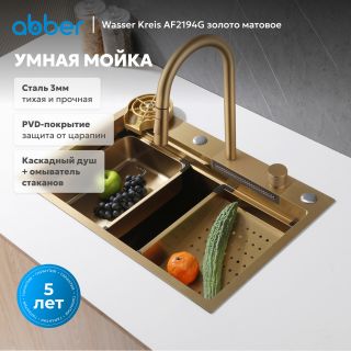 Кухонная мойка ABBER Wasser Kreis AF2194G золото матовое