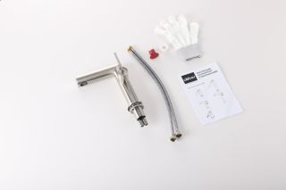 Смеситель для раковины ABBER Perfekte 316 AF8A10BST сталь брашированная