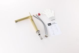 Смеситель для раковины ABBER Perfekte 316 AF8A11BG-L золото брашированное