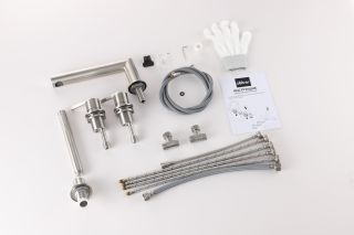 Смеситель на борт ванны ABBER Perfekte 316 AF8A13BST брашированная сталь