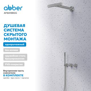 Душевой комплект ABBER Perfekte 316 AF8151BST брашированная оружейная сталь