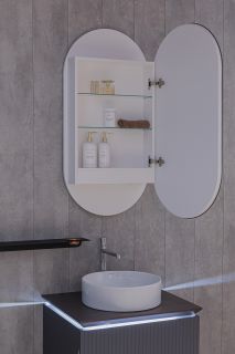 Зеркальный шкаф с подсветкой ABBER Kontur AG6339S 50 см сенсорный выключатель диммер