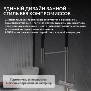 Смеситель для кухни ABBER Wasser Kreis AF81141SP с подключением фильтра и выдвижной лейкой сатин