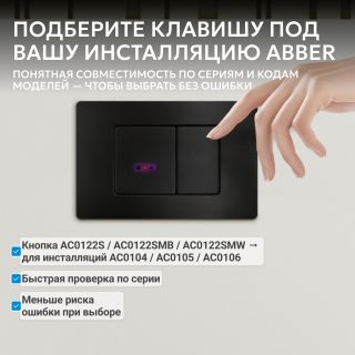 Кнопка смыва сенсорная ABBER AC0122SMB чёрный матовый