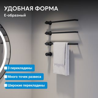 Полотенцесушитель электрический ABBER Charme AH4003MB 52x49 см чёрный матовый