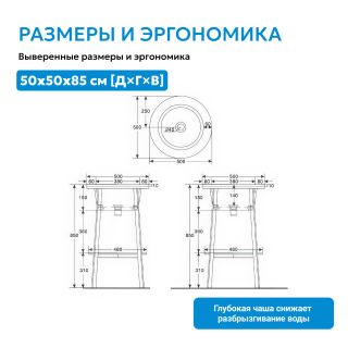 Консоль с керамической раковиной ABBER Bequem AC2130MW белый матовый