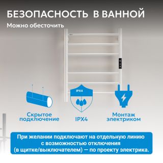 Полотенцесушитель электрический ABBER Standard AH4606MW 50x63 см белый матовый