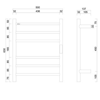 Полотенцесушитель электрический ABBER Standard AH4606MW 50x63 см белый матовый