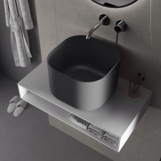 Раковина накладная ABBER Rechteck AC2222MB 40 см чёрный матовый