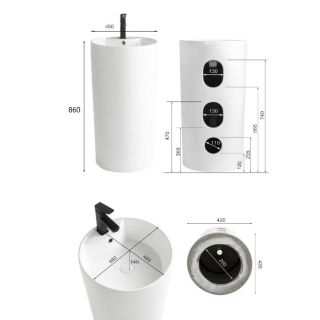 Раковина отдельностоящая ABBER Bequem AC2132 46 см белый