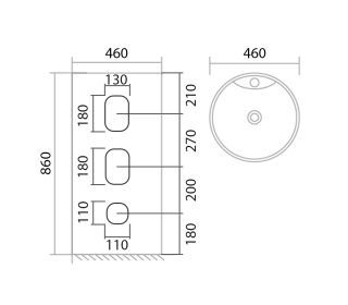 Раковина отдельностоящая ABBER Bequem AC2132 46 см белый