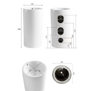 Раковина напольная ABBER Bequem AC2133 46 см белый