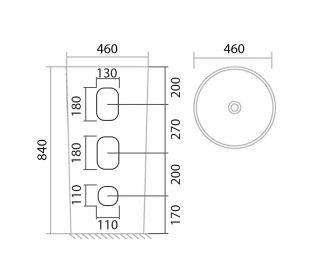 Раковина напольная ABBER Bequem AC2133 46 см белый