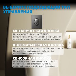 Кнопка смыва ABBER AC0125NG пневматическая оружейная сталь