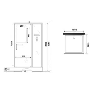 Душевая кабина Niagara Standart ST100/15Q/BL/BK 100x100 см профиль чёрный стекло прозрачное