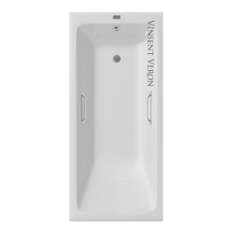 Ванна чугунная Vinsent Veron Kingston VKN1808050H/VH0012NI с ручками никель 180х80 см