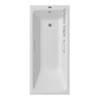 Ванна чугунная Vinsent Veron Kingston VKN1808050H/VH0012NI-AS с ручками никель 180х80 см