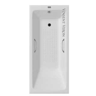 Ванна чугунная Vinsent Veron Kingston VKN1808050H/VH0012GM-AS с ручками оружейная сталь 180х80 см