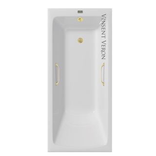 Ванна чугунная Vinsent Veron Kingston VKN1808050H/VH0012MGD  с ручками золото матовое 180х80 см