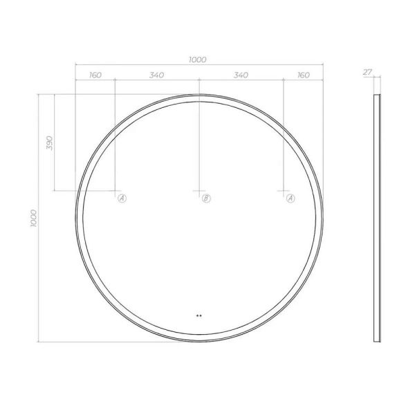 Зеркало с подсветкой Vigo Cosmo Comfort 142 100 см
