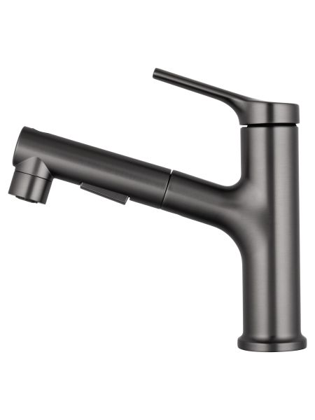 Смеситель для раковины Wonzon & Woghand WW-A40862-BGG с выдвижным изливом тёмный графит