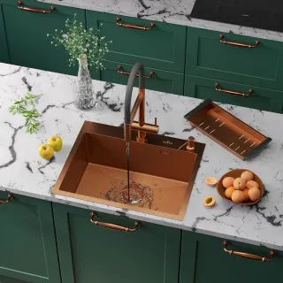 Кухонная мойка Roxenbath Snake 60 560220-60-BRS бронза текстурное покрытие