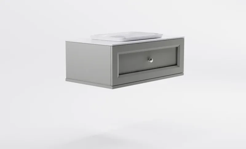 Тумба с раковиной Astra-Form Классик 4631177714122 90 см серый матовый
