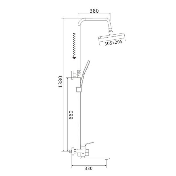 Душевая стойка Shevanik S6136C белый Душевая стойка Shevanik S6136C белый
