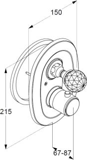 Встраиваемый смеситель для ванны и душа Kludi 1926 с термостатом хром 5172005G5 Встраиваемый смеситель для ванны и душа Kludi 1926 с термостатом хром 5172005G5