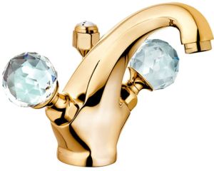 Смеситель для раковины Kludi 1926 позолоченный 5101045G4